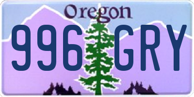 OR license plate 996GRY