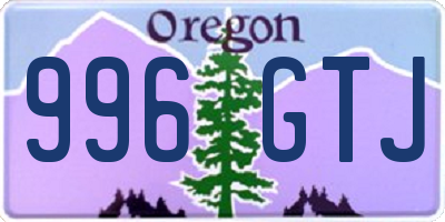OR license plate 996GTJ