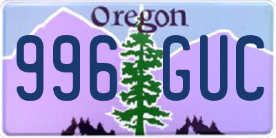 OR license plate 996GUC