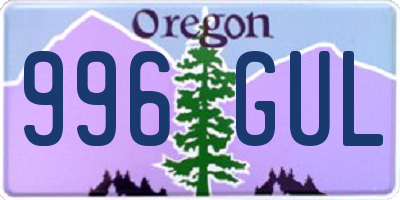 OR license plate 996GUL