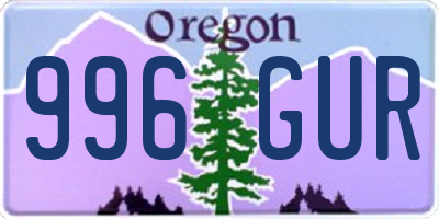 OR license plate 996GUR