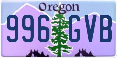 OR license plate 996GVB