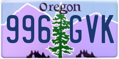 OR license plate 996GVK