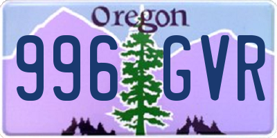 OR license plate 996GVR