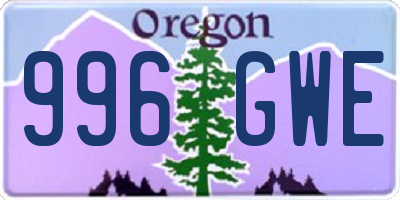 OR license plate 996GWE