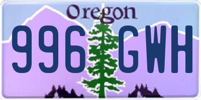 OR license plate 996GWH