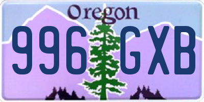OR license plate 996GXB