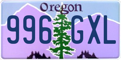 OR license plate 996GXL