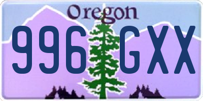 OR license plate 996GXX