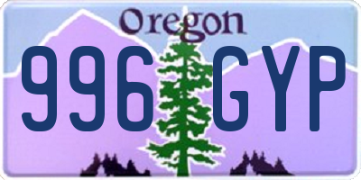 OR license plate 996GYP