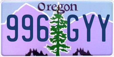 OR license plate 996GYY