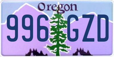 OR license plate 996GZD