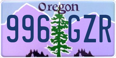 OR license plate 996GZR