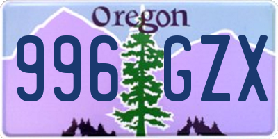 OR license plate 996GZX
