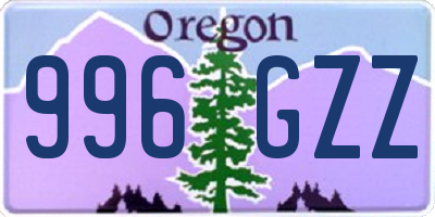 OR license plate 996GZZ