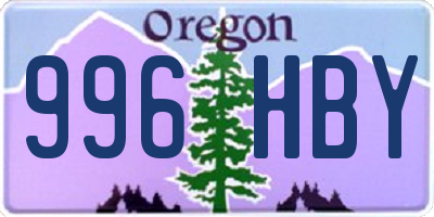 OR license plate 996HBY