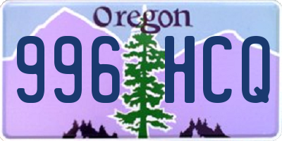 OR license plate 996HCQ