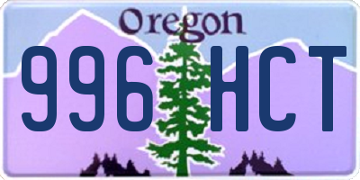 OR license plate 996HCT