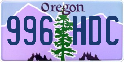 OR license plate 996HDC