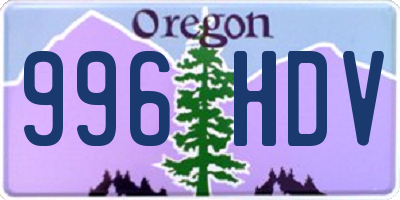 OR license plate 996HDV