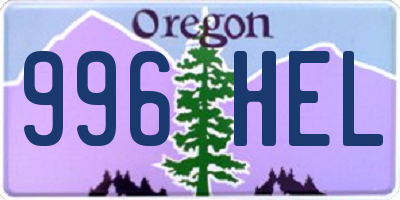 OR license plate 996HEL