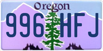 OR license plate 996HFJ