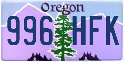 OR license plate 996HFK