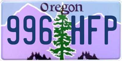 OR license plate 996HFP