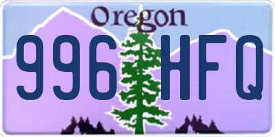 OR license plate 996HFQ