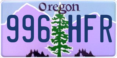 OR license plate 996HFR