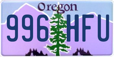 OR license plate 996HFU