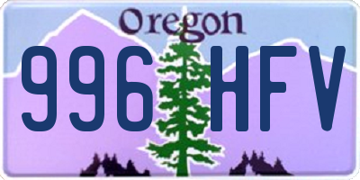 OR license plate 996HFV