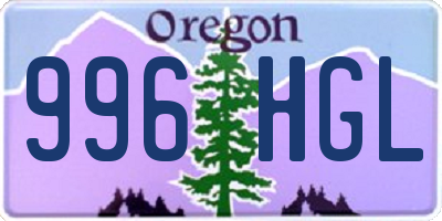 OR license plate 996HGL