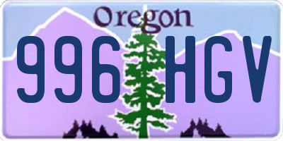 OR license plate 996HGV