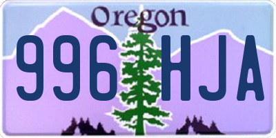 OR license plate 996HJA