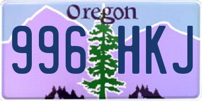 OR license plate 996HKJ