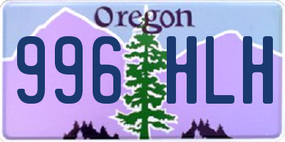 OR license plate 996HLH