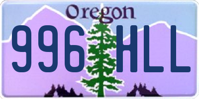 OR license plate 996HLL