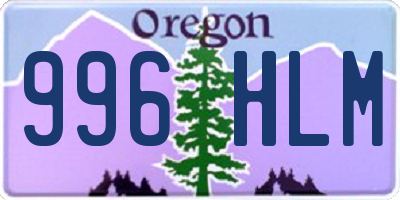 OR license plate 996HLM