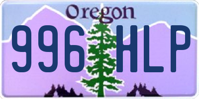 OR license plate 996HLP