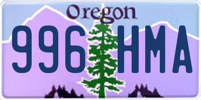 OR license plate 996HMA