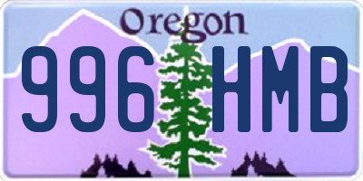 OR license plate 996HMB