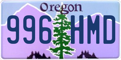 OR license plate 996HMD