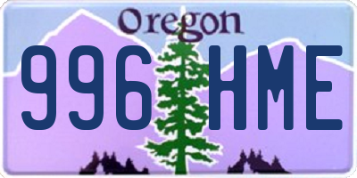 OR license plate 996HME