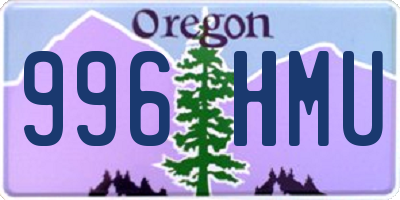 OR license plate 996HMU