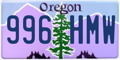 OR license plate 996HMW