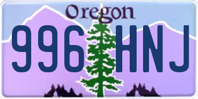 OR license plate 996HNJ