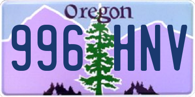 OR license plate 996HNV