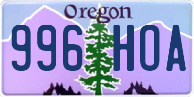 OR license plate 996HOA