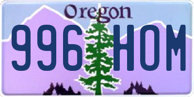 OR license plate 996HOM